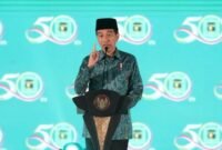 Presiden Joko Widodo (Jokowi) dalam acara Hari Lahir (Harlah) Ke-50 PPP di Indonesia Convention Exhibition BSD, Tangerang, Banten. (Instagram.com/@muhamad.mardiono)