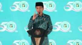 Presiden Joko Widodo (Jokowi) dalam acara Hari Lahir (Harlah) Ke-50 PPP di Indonesia Convention Exhibition BSD, Tangerang, Banten. (Instagram.com/@muhamad.mardiono)