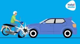 Ilustrasi Kecelkaan Mobil dan Motor. (Dok. Halloupdate.com/M. Rifai Azhari)
