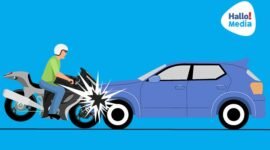 Ilustrasi Kecelkaan Mobil dan Motor. (Dok. Halloupdate.com/M. Rifai Azhari)
