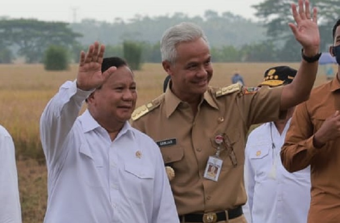Menteri Pertahanan Menhan Prabowo Subianto dan Gubernur Jawa Tengah Ganjar Pranowo. (Dok. Tim Media Prabowo Subianto)