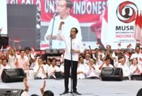 Presiden Jokowi menghadiri acara Musyawarah Rakyat Relawan Pro Jokowi. (Foto Dok. Ist)