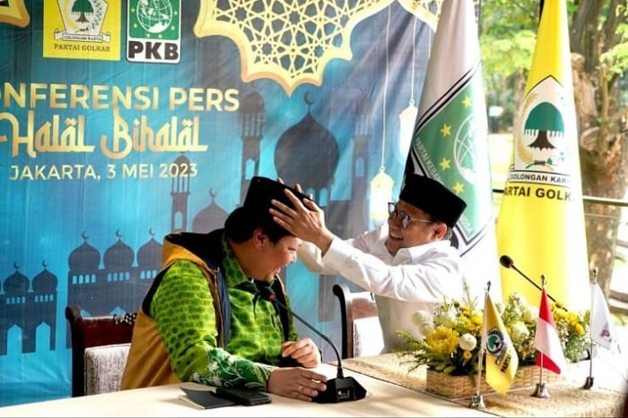 Ketua Umum Partai Golkar Airlangga Hartarto dan Ketua Umum Partai Kebangkitan Bangsa (PKB) Muhaimin Iskandaram. (Instagram.com/@airlanggahartarto_official)
