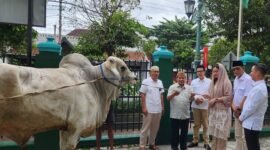 Ketua Umum Partai Gerindra yang juga Menhan, Prabowo Subianto menyalurkan puluhan hewan kurban. (Dok. Tim Media Prabowo Subainto)
