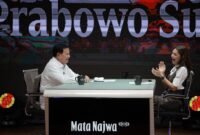 Menteri Pertahanan (Menhan) RI Prabowo Subianto saat menghadiri program 'Mata Najwa'. (Dok. Tim Media Prabowo Subianto)
