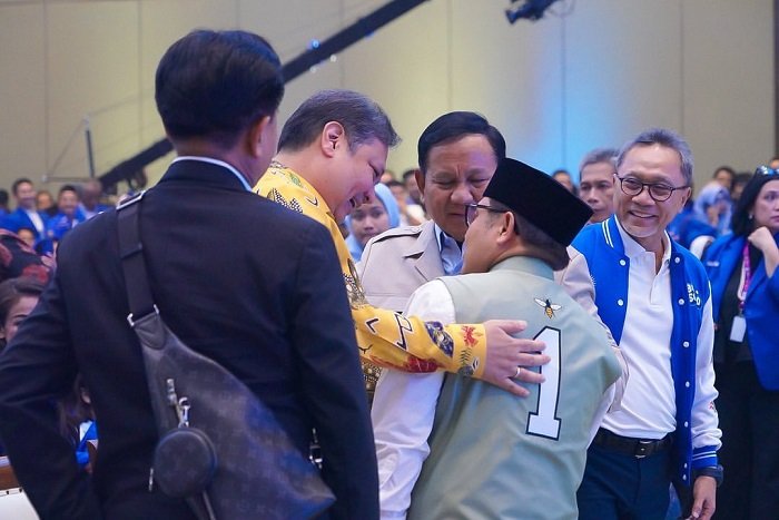 Ketua Umum Partai Gerindra Prabowo Subianto bersama Airlangga Hartarto, Zulkifli Hasan dan Muhaimin Iskandar. (Instagram.com/@airlanggahartarto_official)