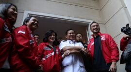Ketua Umum Partai Gerindra Prabowo Subianto mengunjungi Partai Solidaritas Indonesia (PSI). (Dok. Tim Media Prabowo)

