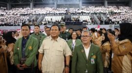 Menteri Pertahanan RI Prabowo Subianto memberikan pembekalan kepada mahasiswa baru Universitas Pembangunan Nasional (UPN) Veteran. (Dok. Tim Media Prabowo)


