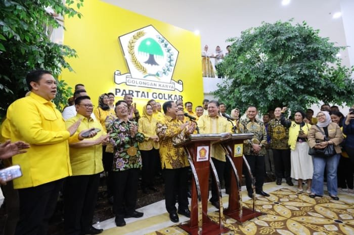 Menteri Pertahanan RI, Ketua Umum Partai Gerindra, dan Calon Presiden 2024 Prabowo Subianto di DPP Partai Golkar, Jakarta. (Dok. Tim Media Prabowo)