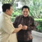 Menhan RI Prabowo Subianto menerima kunjungan Menteri BUMN sekaligus Ketua Umum PSSI Erick Thohir. (Dok. Tim Media Prabowo)