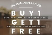 Jasasiaranpers.com menggelar paket promosi akhir Tahun 2023, yaitu selama bulan Desember 2023. (Dok. Jasasiaranpers.com)