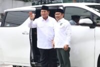 Prabowo Subianto berkunjung ke kantor Dewan Pengurus Pusat (DPP) Partai Kebangkitan Bangsa (PKB) usai keputusan penetapan sebagai presiden terpilih 2024 di KPU, Jakarta, Rabu (24/4/2024). (Dok. Tim Media Prabowo Subianto)
