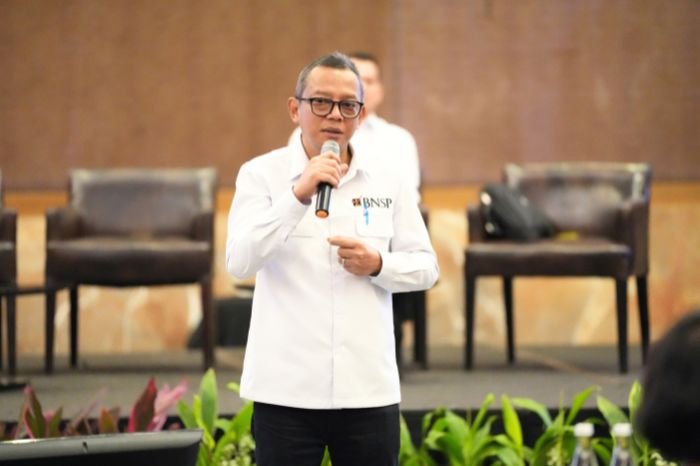 Badan Nasional Sertifikasi Profesi (BNSP) menyelenggarakan kegiatan sosialisasi Program Indonesia Kompeten 2024 di Hotel Pullman, Jakarta (16/5/24). (Doc.BNSP)