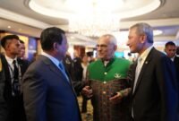 Menteri Pertahanan RI yang juga presiden terpilih Prabowo Subianto bertemu Presiden Timor Leste Jose Manuel Ramos Horta di sela-sela gelaran The International Institute for Strategic (IISS) Shangri-La Dialogue 2024. (Dok. Tim Media Prabowo)