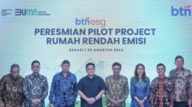 Peresmian Pilot Project Rumah Rendah Emisi di Perumahan Mutiara Gading City, Bekasi, Jawa Barat. (Dok. BTN)