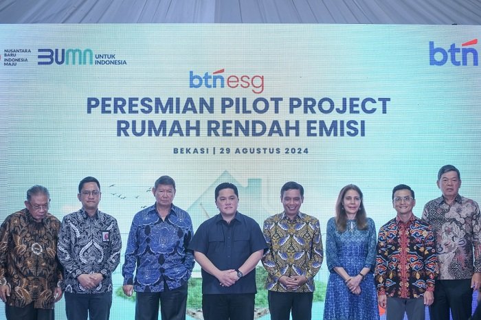 Peresmian Pilot Project Rumah Rendah Emisi di Perumahan Mutiara Gading City, Bekasi, Jawa Barat. (Dok. BTN)