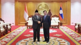 Menteri Pertahanan RI Prabowo Subianto melakukan kunjungan kehormatan kepada Presiden Republik Demokratik Rakyat Laos Thongloun Sisoulith dan Perdana Menteri Laos Sonexay Siphandone di Laos. (Dok. Tim Media Prabowo)